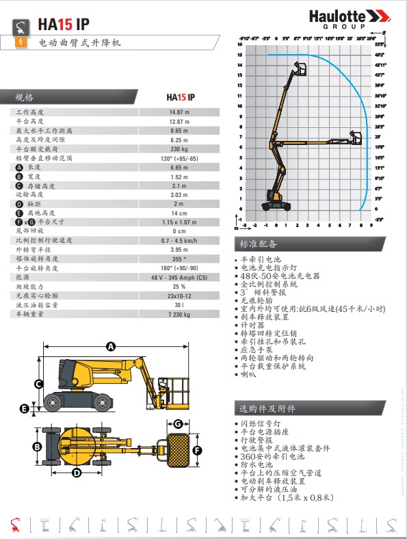 15米電動曲臂式高空作業車